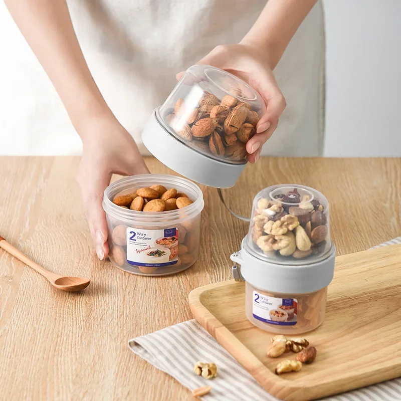 Meal Prep Oatmeal Jars - Contenitori Portatili per Colazione, Yogurt, Cereali,