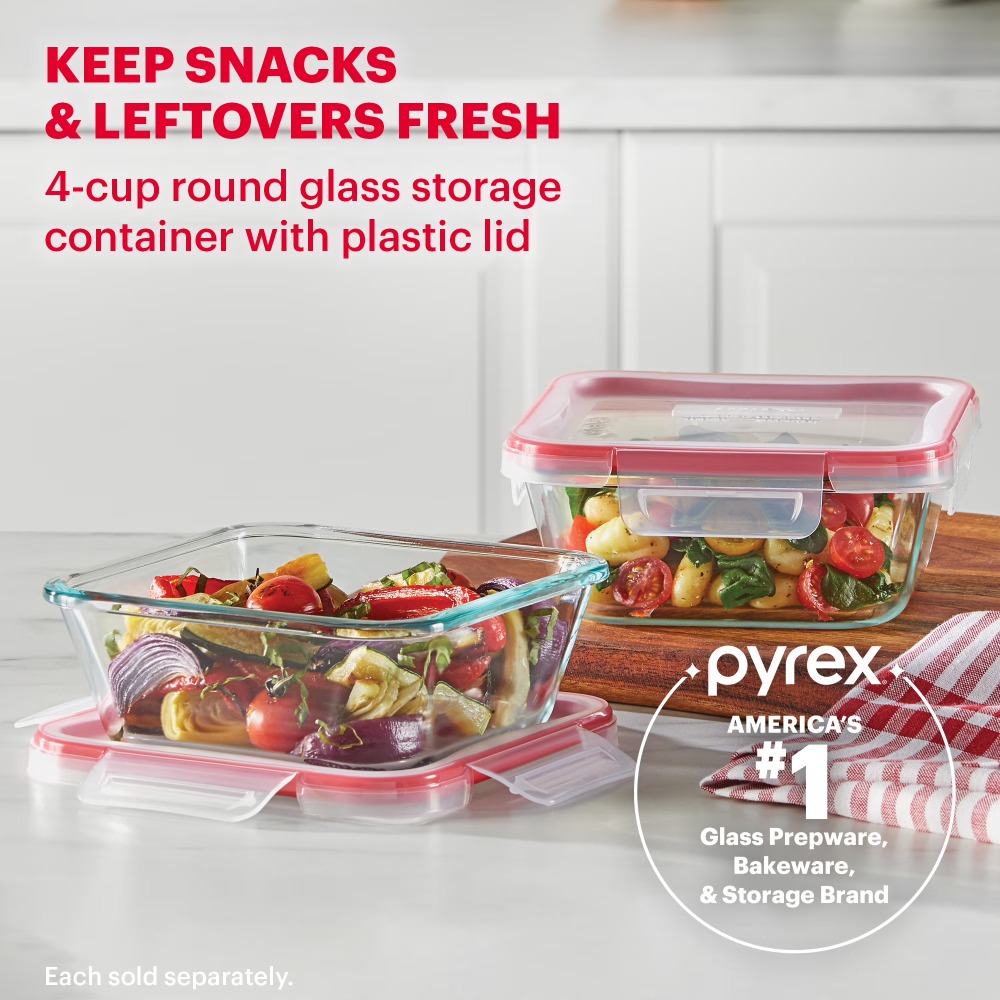 Meal Prep Oven Safe Containers - Contenitore per Alimenti in Vetro Quadrato