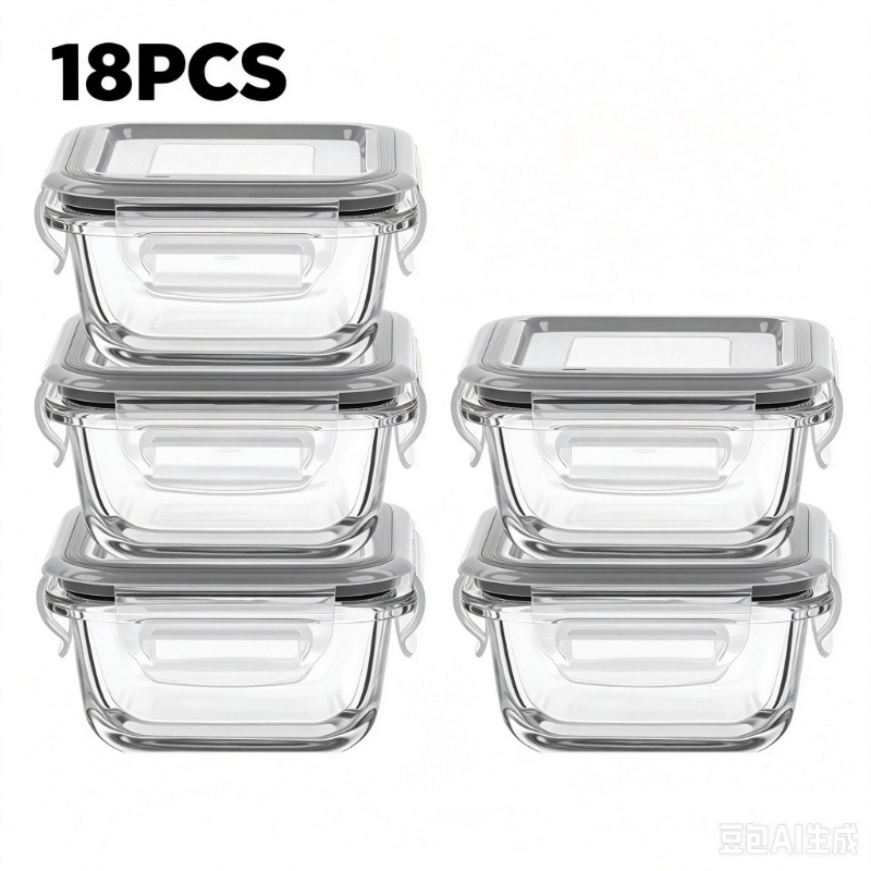 Meal Prep Oven Safe Containers - Set di Contenitori in Vetro per