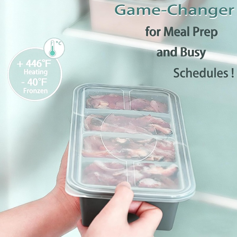 Meal Prep Oven Safe Containers - Stampi in Silicone per Congelatore, Vassoio