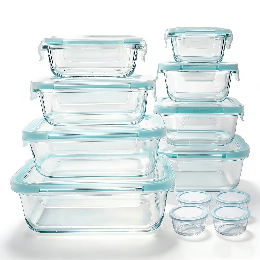 Meal Prep Oven Safe Containers - Set di 24 Contenitori in Vetro