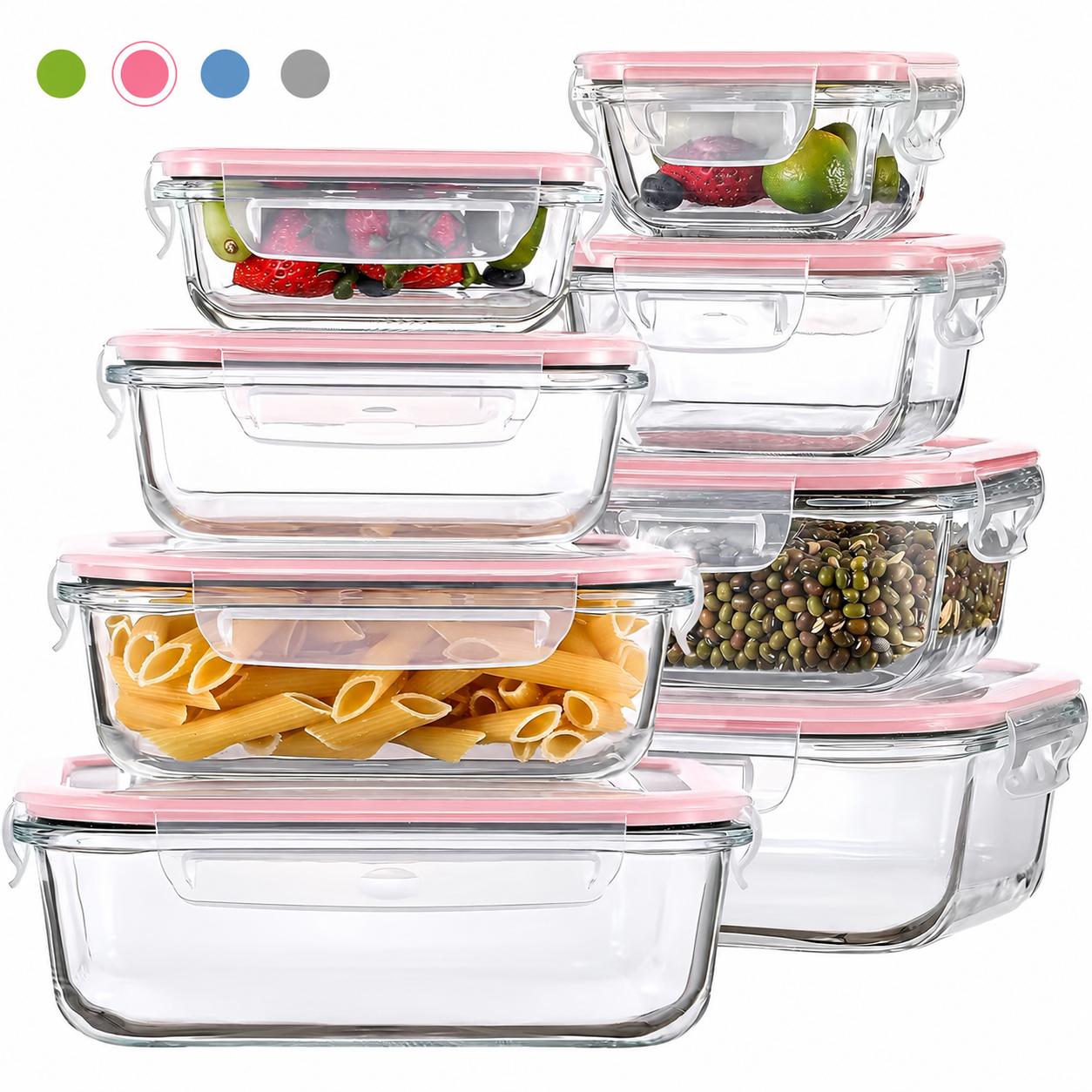 Meal Prep Oven Safe Containers - Set di 8/12 Contenitori Impilabili in