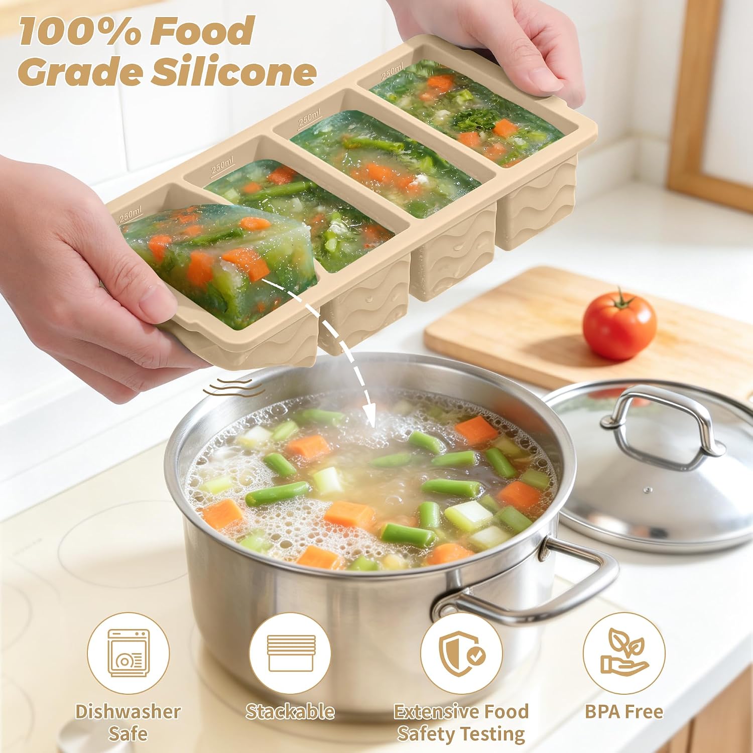 Stampo in silicone per congela - Meal Prep Oven Safe Containers recensione e prezzo
